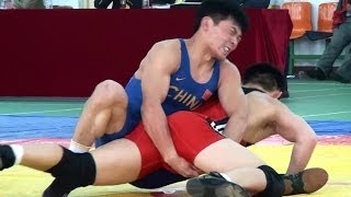 Wrestling Championship China  66kg Match [upl. by Hanafee]