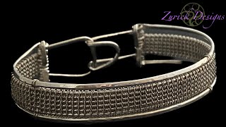 Wire Wrapping Tutorial Sterling Silver Woven Cuff Bracelet [upl. by Rawdin]