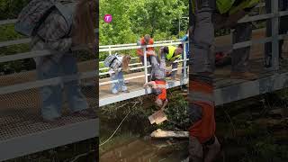 Rescue Operation Construction Workers Save Pet from Ditch shorts [upl. by Korwin386]