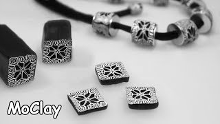 How to make a kaleidoscope cane  DIY necklace polymer clay tutorial [upl. by Omsoc]