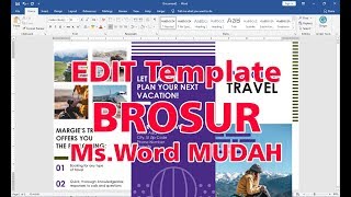 Cara Mudah Edit Tamplate Brosur Di Microsoft Word 2016 [upl. by Radley]