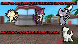 HOW TO GET MEOWTH PURRLOIN GLAMEOTH AND ALL FURFROU FORMS IN POKEMON BRICK BRONZE [upl. by Mccollum377]