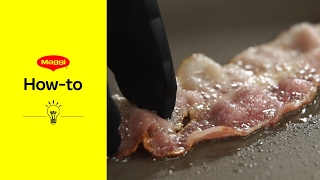 HowTo Bacon braten  MAGGI Kochstudio [upl. by Nauqyaj]