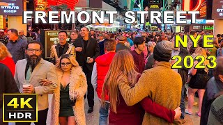 4K HDR Fremont Street Las Vegas New Years Eve 2023  Las Vegas Nevada [upl. by Jerrie]