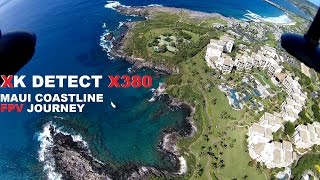 XK DETECT X380 GPS Drone Coastline FPV Journey  Merrimans Kapalua Maui With Cliff Diving [upl. by Corder]