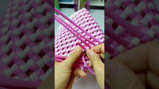 HOW TO WEAVE GRID HANDBAG WITTH RATTAN diy handmade craft [upl. by Eimor432]