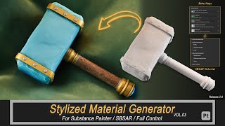 Texturing Stylized Hammer In Substance Painter In a minutes [upl. by Eidnahs]