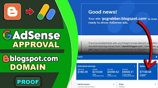 AdSense Approval on BLOGSPOTCOM Domain ✅ Proof [upl. by Nanah357]