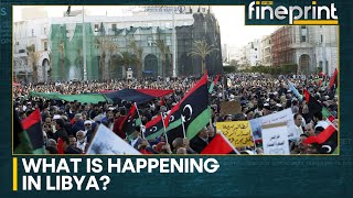 Libya Angry protesters block roads burn tyres in capital Tripoli  Latest News  WION Fineprint [upl. by Gally749]