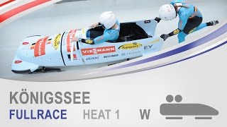 Königssee  Womens Bobsleigh Heat 1 World Cup Tour 20142015  IBSF Official [upl. by Wendall446]