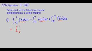 CPM Calculus 4110  Combining integral expressions into a single integral expression [upl. by Shama]