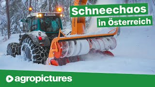 Winterdienst in Österreich mit Fendt Traktoren  Schneechaos 2019  Lener Hackgut GmbH [upl. by Akinirt]