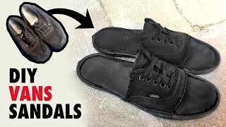 Vans Sandals  DIY  Shoe to Sandal Tutorial [upl. by Hunter]