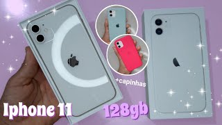 meu novo celular✨ iphone 11 branco  unboxing abrindo white review [upl. by Middle]