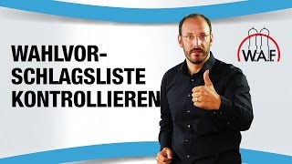 Wie muss der Wahlvorstand die Wahlvorschlagsliste kontrollieren  Betriebsrat Video [upl. by Swithbart66]