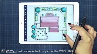 How to color a backyard landscape architecture design in Concepts [upl. by Coonan]