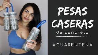 CÓMO HACER PESAS DE CEMENTO con botellas  ¡Pesas caseras para entrenar durante la CUARENTENA [upl. by Gottfried393]