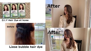 DIY Liese bubble hair dye 自己在家染头发how to dye hair at home泡泡染发剂在家轻轻松松染头发 [upl. by Epul]