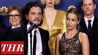 Cast amp Crew of Game of Thrones 2018 Emmy Awards Winners Backstage Interview  THR [upl. by Mccreery791]