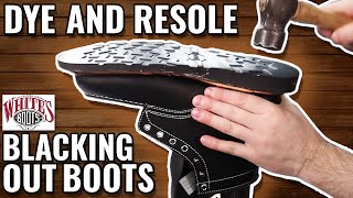 ASMR  BLACKING OUT BOOTS  Whites Boots Resole [upl. by Kcirdaed842]