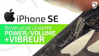 Comment remplacer la nappe powervolumevibreur de liPhone SE  Tuto BricoPhone [upl. by Bick198]