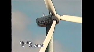 2002 Bosbüll wind farm with HSW Repower and Enercon wind turbines [upl. by Ocsicnarf623]