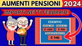 ✅AUMENTI PENSIONI FEBBRAIO 2024👉NUOVA TABELLA INPS❗👉IMPORTI NETTI💰 [upl. by Adiarf]