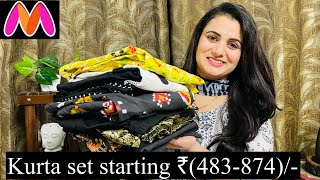 Must Have Myntra Kurta Set Haul Angrakha Kurta Trouser Kurta Palazzo amp Dupatta Set Shikha Tyagi [upl. by Martinelli783]