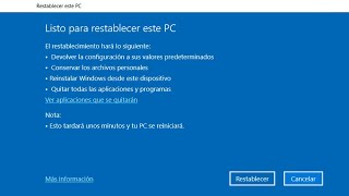 Cómo RESTABLECER Windows 10 a su estado Original sin tener que Formatear [upl. by Deron]