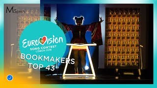 Eurovision Song Contest 2018 Bookmakers odds top 43 after the first rehearsals [upl. by Lobiv]