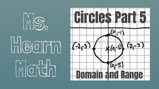 Circle Part 5 Given Graph of a Circle Identify Domain and Range [upl. by Mahala131]