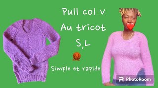 Pull femme col V au tricot tailles S à L [upl. by Anialad]