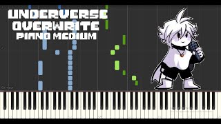 Overwrite from Underverse  Medium mode Piano Tutorial Midi visualizer [upl. by Fairweather]