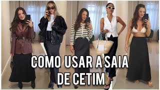 13 LOOKS COM SAIA MIDI DE CETIM lojasrenner  COMO USAR A SAIA DO MOMENTO 😍 [upl. by Eislehc]