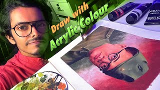 How to Draw Netaji Subhash Chandra Bose with acrylic colour  Final episode [upl. by Eelik]