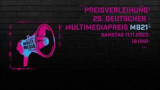 Preisverleihung 25 Deutscher Multimediapreis mb21 [upl. by Gnas]