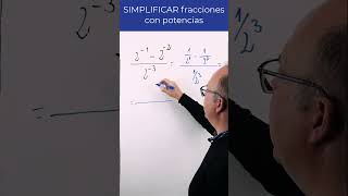 😱 SIMPLIFICAR FRACCIONES con POTENCIAS EXPONENTES NEGATIVOS⚡🤣 PROPIEDADES POTENCIAS ❌ matematicas [upl. by Tichon]