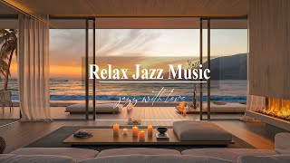 Happy Morning Beauty Beach In Living Room  Smooth Piano Jazz Music to Work and Study Sleep [upl. by Kusin]