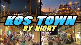 Kos Town by Night  Kos  Greece 4k [upl. by Ayital]