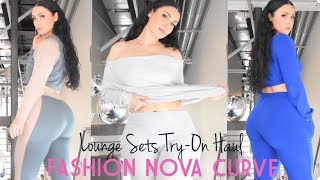 LOUNGE SETS TRYON HAUL  FASHION NOVA CURVE [upl. by Nnairrek]