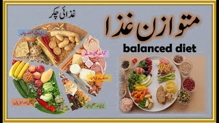 Balance Diet in Urdu  Balanced Diet essay in Urdu  صحت بخش غذا  متوازن غذا [upl. by Faxen]