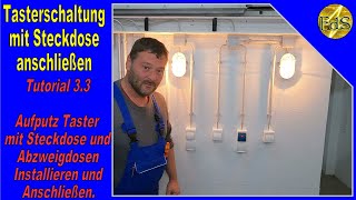 Tutorial 33 Tasterschaltung Aufputz  Taster verdrahten  Stromstoßschaltung  eltako anschließen [upl. by Rhona]