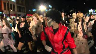 JILL NICOLINI PIX 11 HALLOWEEN VILLAGE PARADE THRILLER DANCE 103110 [upl. by Windy633]