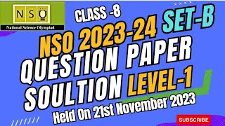 Class 8 NSO 202324 Level 1 Question Paper With Complete Solution  NSO 202323  SETB Paper [upl. by Tamarah]