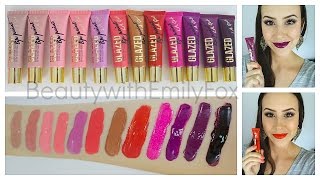 LA Girl Glazed Lip Paint  12 New Shades  Lip Swatches [upl. by Yendys]