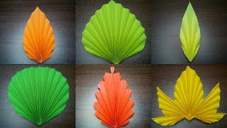 6 EASY PAPER FANFOLDED LEAF PATTERNS [upl. by Hairu492]