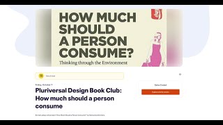 Pluriversal Design SIG Book Club 22 How much should a person consume [upl. by Nylime]