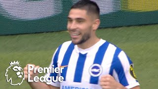 Neal Maupay seizes Brighton lead over Leicester City  Premier League  NBC Sports [upl. by Alegnaoj113]