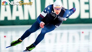 Jordan Stolzs deadly final lap in 1500 seals record third gold at speed skating worlds  NBC Sports [upl. by Nipahc]