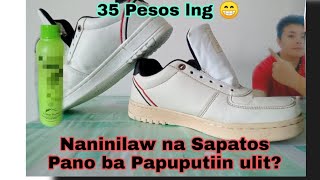 Paano ngaba Paputiin ang Naninilaw na SapatosYellowish shoes problemDiySoleSauce [upl. by Lipp138]